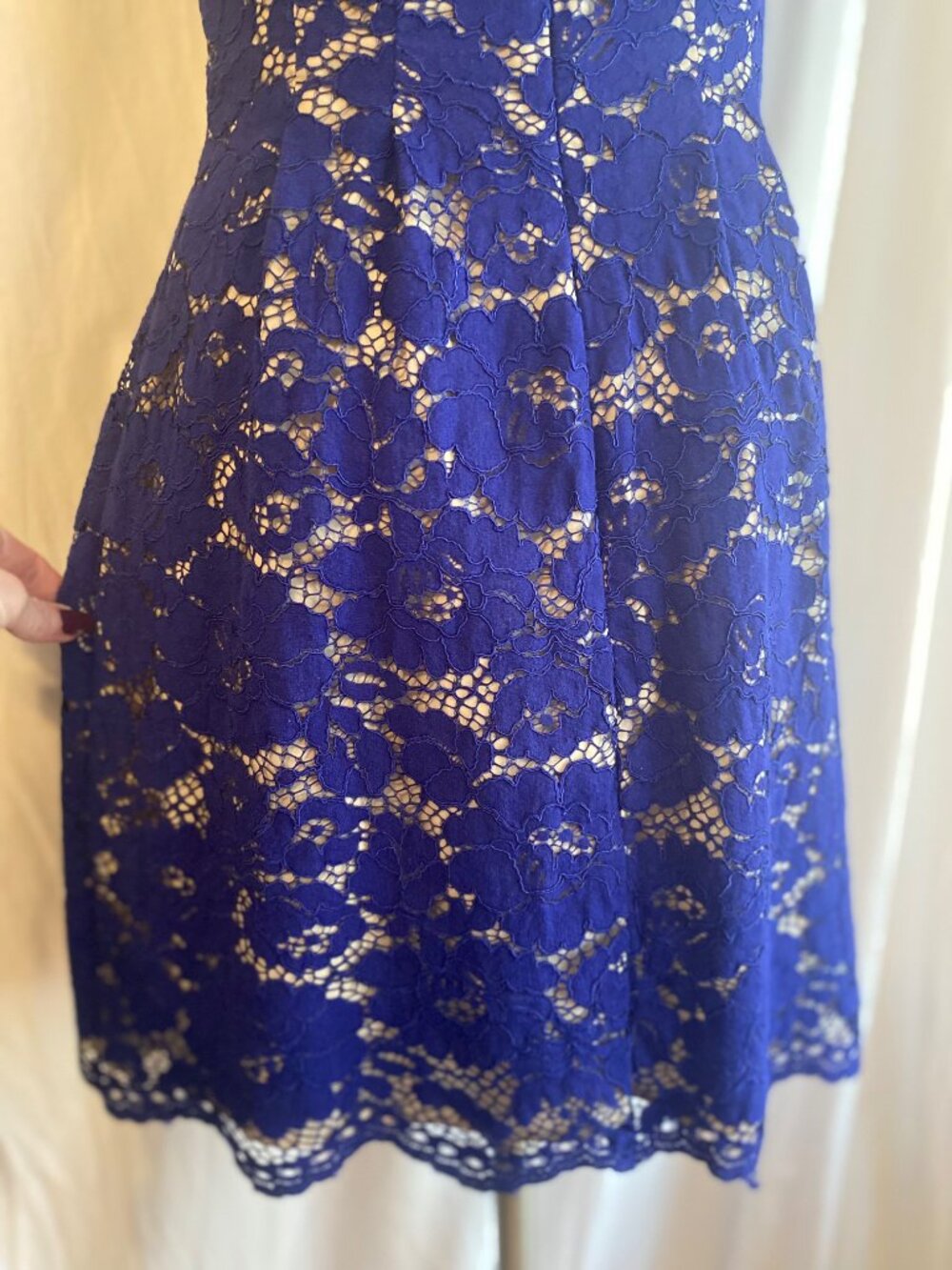 Vince Camuto Royal Blue Lace Fit & Flare Dress Women's Size 0 - Picture 7 of 9